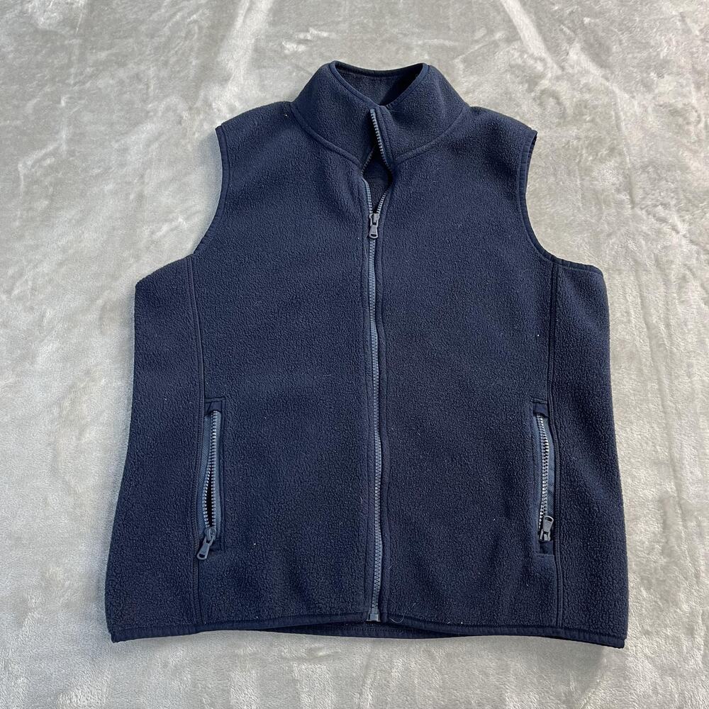Vineyard Vines Vest Mens Medium Navy Fleece Full Zip Mock Neck Preppy Casual
